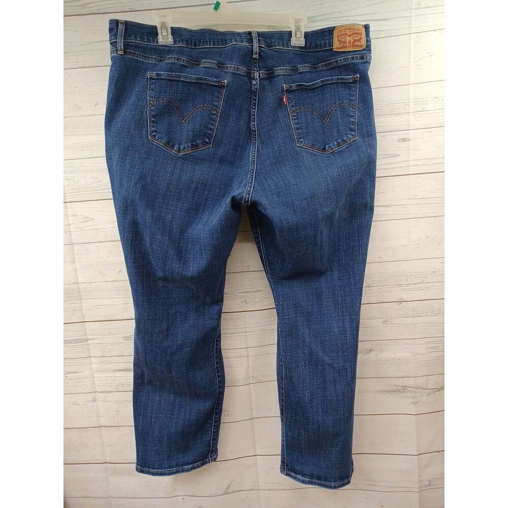 Womens Levis Blue Jeans Sz 22 Denim Straight Leg